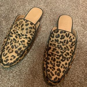 Size 6 J Crew leopard mules